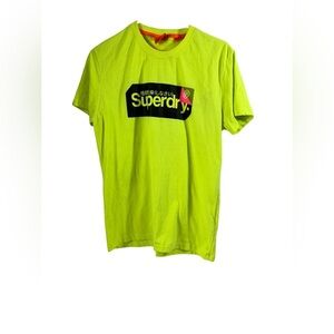 Superdry men's Vintage Logo t-shirt size large neon green